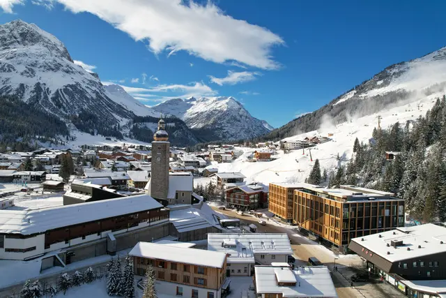 Das Zentrum von Lecht mit den markanten Lechwelten. | Foto: Dietmar Hurnaus