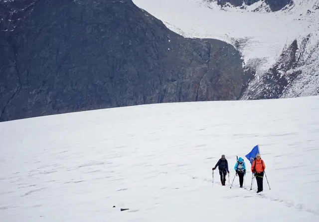 Die Teilnehmer am beeindruckenden Kaunertaler Gletscher. | Foto: Mountain Wilderness