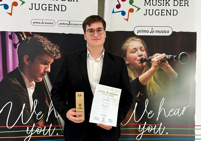 Dominik Holy ist Bundessieger in der höchsten Altersgruppe IV plus beim Bundeswettbewerb "prima la musica "2025. | Foto: GTK Mureck