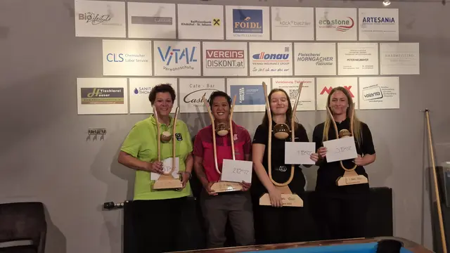 Die Preisträgerinnen v.l.n.r. Marion Dressel (Pool Stars Altach), Seychelyne Knapp (BC Saustall Fieberbrunn), Sarah Kapeller (Pool X-Press Innsbruck), Jacqueline Frangel (Rosenheim) | Foto: BC Saustall Fieberbrunn