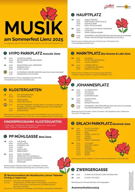 Über 60 Acts werden vom 8. bis 10. August in der Lienzer Innenstadt für beste musikalische Unterhaltung sorgen. | Foto: TVB Osttirol