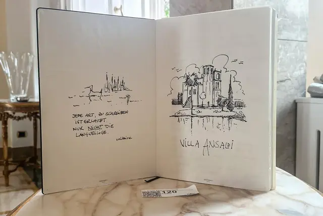 Gästebuch der Villa Ansaldi wurde versteigert, Erlös 16.000 Euro. | Foto: aurena.at