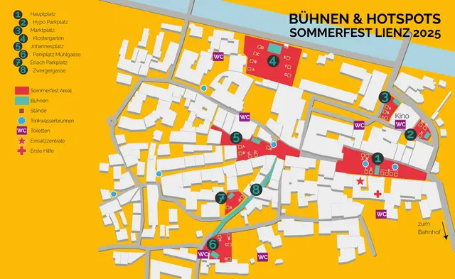 Der Lageplan für das Lienzer Sommerfest 2025. | Foto: TVB Osttirol
