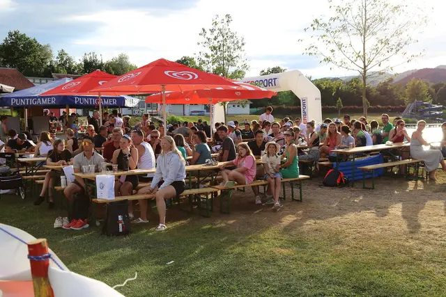 Anlage des St.Andräer Sees bei der Siegerehrung | Foto: Flicker, St. Andräer Aquathlon