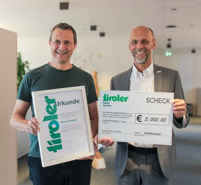 Florian Pranger (links) und TIROLER Vorstand Franz Mair. 