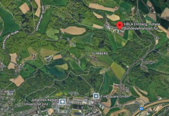 Die HBLA Elmberg befindet sich im Norden des Linzer Gemeindegebietes. | Foto: Google Maps