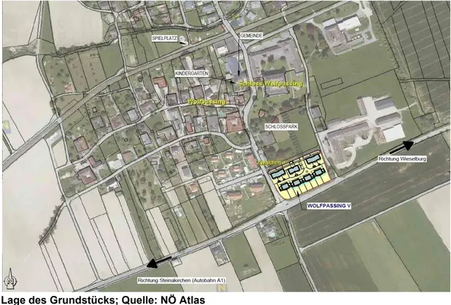 Screenshot aus einem öffentlichen auffindbaren PDF - zur ersten Bauphase neben der Straße | Foto: NÖ Atlas