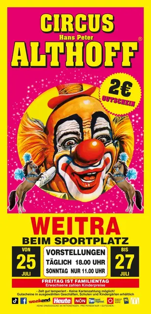 Mit diesem Gutschein gibt es zwei Euro Vergütung beim Eintritt. | Foto: Circus Althoff