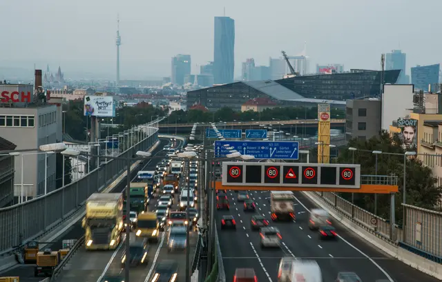 Die Favoritner-Abfahrt der A23 wird täglich wegen Sanierungsarbeiten gesperrt. (Archiv) | Foto: ASFINAG