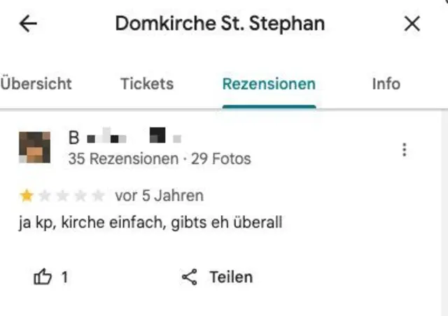 Pragmatisch, aber irgendwo auch richtig. | Foto: Screenshot Google Maps
