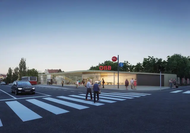 Eine Visualisierung der Station "Stranzenbergbrücke", deren Baustart ebenfalls auf unbestimmte Zeit verschoben wurde. | Foto: ÖBB/Feuchtenhofer