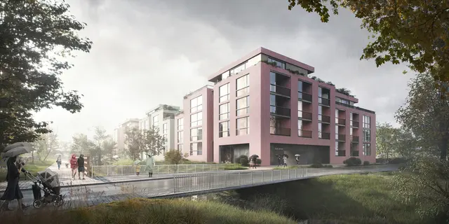 Spatenstich in der Raiffeisenstraße: In gut einem Jahr soll das Bauprojekt "Wohnen am Petersbach" fertiggestellt sein. | Foto: Merkur Versicherung