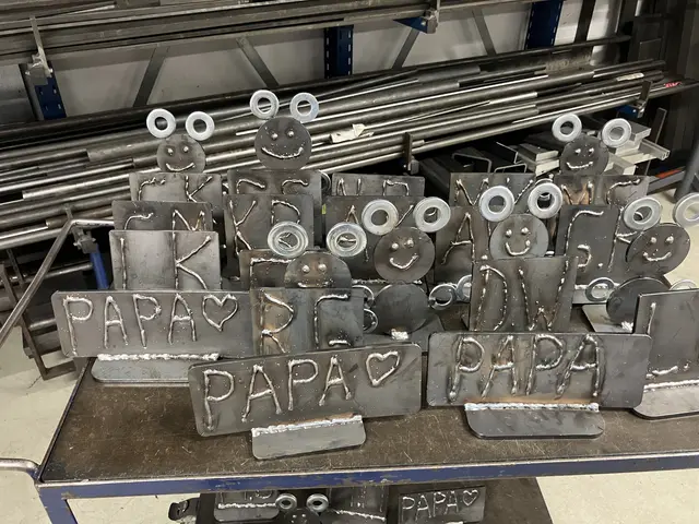 Die Mittelschülerinnen und Mittelschüler der MS Voitsberg mit ihren Werkstücken bei Holz-Her. | Foto: Holz-Her