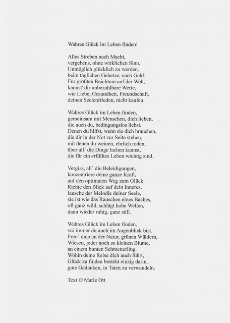 Gedicht, Glück finden!
