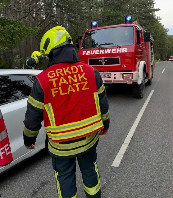 An der L4113 bei Würflach kam es zu dem Unfall. | Foto: FF Flatz