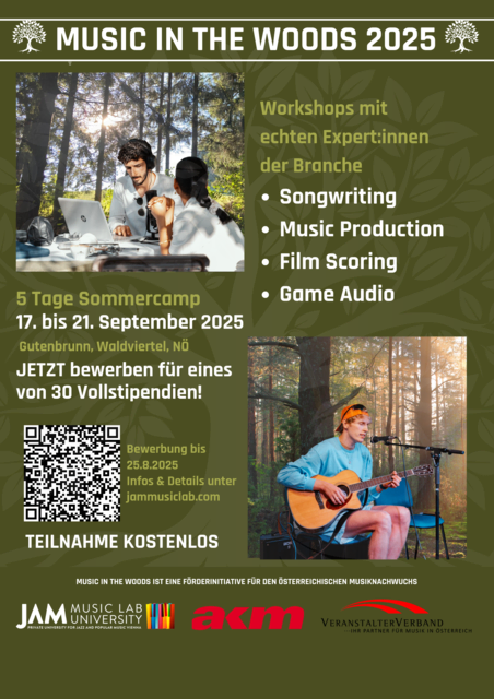 Alle Infos zu „Music in the Woods“. | Foto: JAM MUSIC LAB