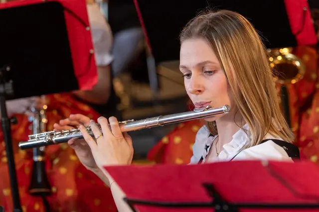 Für Zuseher ungewöhnlich, Julia Omelko im Blasmusikverein zu finden. | Foto: Antonia Posarnig