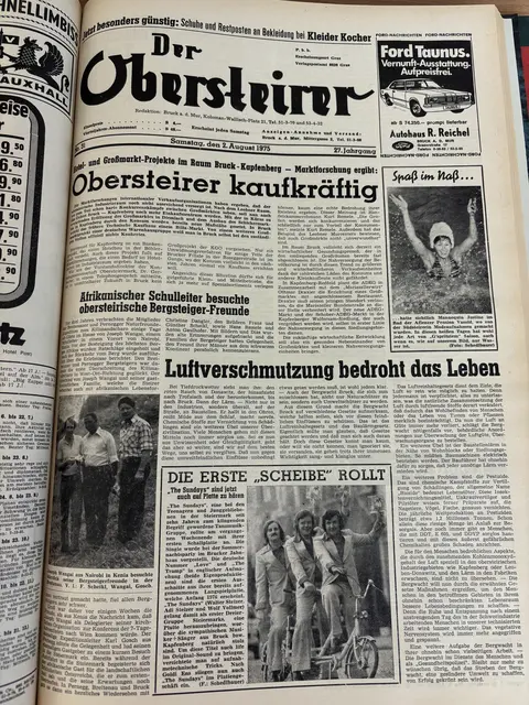 Der Obersteirer, Ausgabe vom 2. August 1975. | Foto: Regionalmedien Steiermark