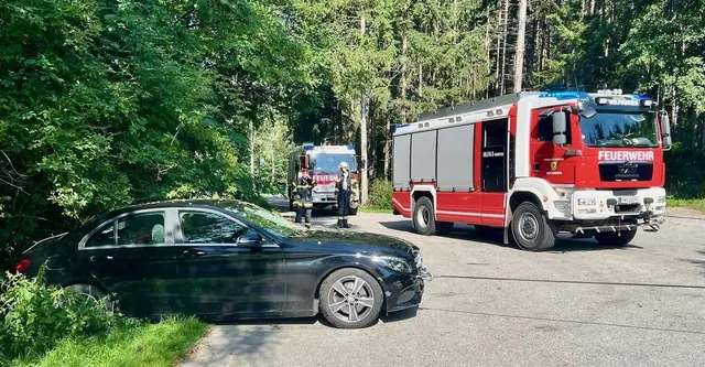 Ein Auto machte sich beim Friedhof selbstständig.  | Foto: FF Wolfsgraben