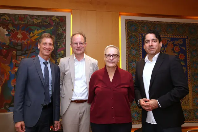 „Disputationes“-Präsident Dietmar W. Winkler, Jan-Heiner Tück, Carola Roloff und Mouhanad Khorchide beim Auftakt der diesjährigen „Disputationes“. | Foto: Erzdiözese Salzburg (eds)/Michaela Greil