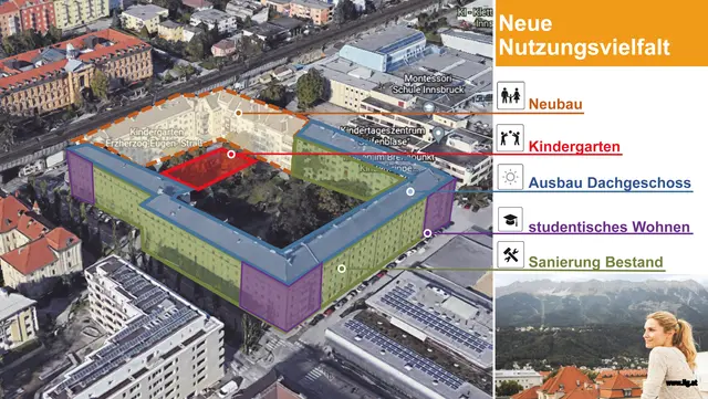 Die Sanierung und Umbauarbeiten im Schlachthofblock. | Foto: Stadt Innsbruck