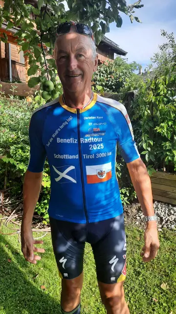 Nach 26 Tagen durchgehend auf dem Fahrrad ist Christian Haas am 20. Juli in Reith i. Alpbachtal eingetroffen. | Foto: Christian Haas
