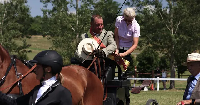 Bei den Zweispänner Pferden holte sich Gerald Rössler mit seinen Pferden Jaron und Mitido den Meistertitel.  | Foto: Josef Szot