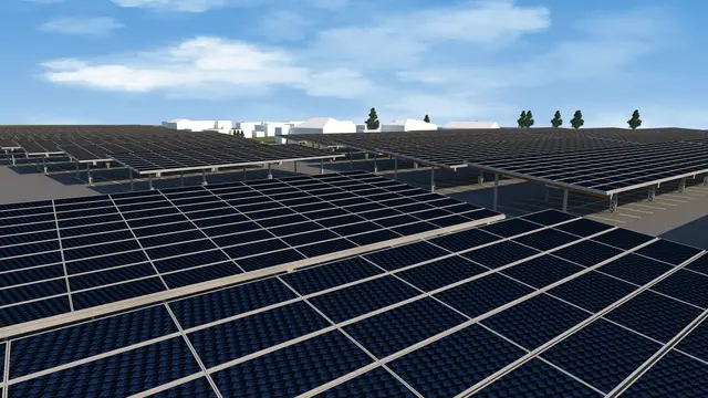 Visualisierung Photovoltaik-Anlage auf Carports bei Fahrzeuglogistiker Hödlmayr in Schwertberg. | Foto: Electrify