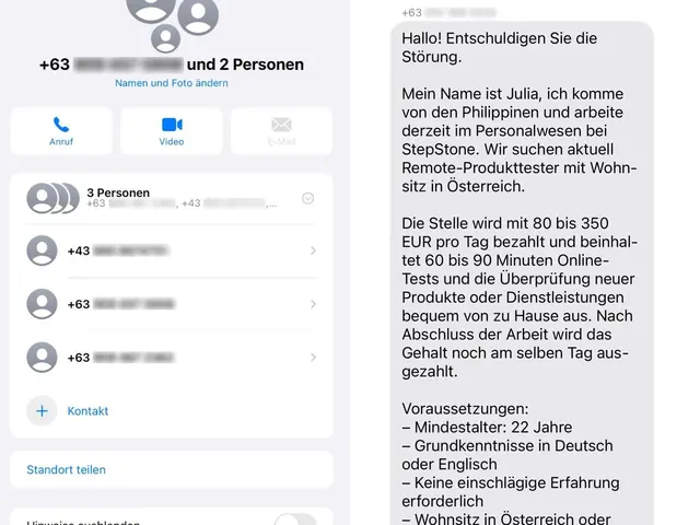 Von angeblichen "Stepstone"- oder "Indeed"-Recruitern bekommen zuletzt viele Wienerinnen und Wiener gefälschte Nebenjob-Angebote per SMS. | Foto: privat