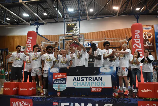 Die Unger Steel Gunners Oberwart holten 2025 erneut den Meistertitel im Basketball und konnten den Werbewert auf über sieben Millionen Euro steigern. | Foto: Michael Strini