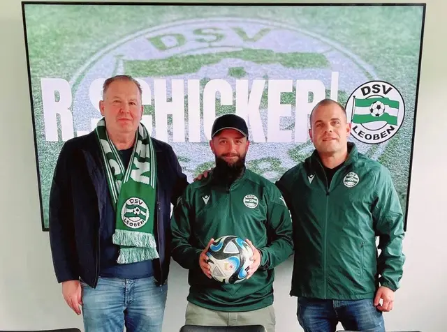DSV-Obmann Peter Krenmayr, Neo-Trainer René Schicker und Clubmanager Mark Prey (v.l.). | Foto: DSV Leoben