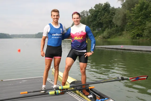 Zwei Freunde, ein Verein, ein Ziel, die Ruder WM in Shanghai. Julian Schöberl (li.) und Lorenz Lindorfer. | Foto: Herbert Schöttl