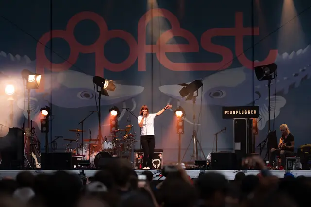 Mit von der Partie waren heuer etwa Christina Stürmer (hier zu sehen), die das Popfest bei Schlechtwetter am 24. Juli eröffnet hat, sowie Sodl, Lino Camilo, Mietze Conte und viele mehr. | Foto: Emanuel Ullmann/MeinBezirk