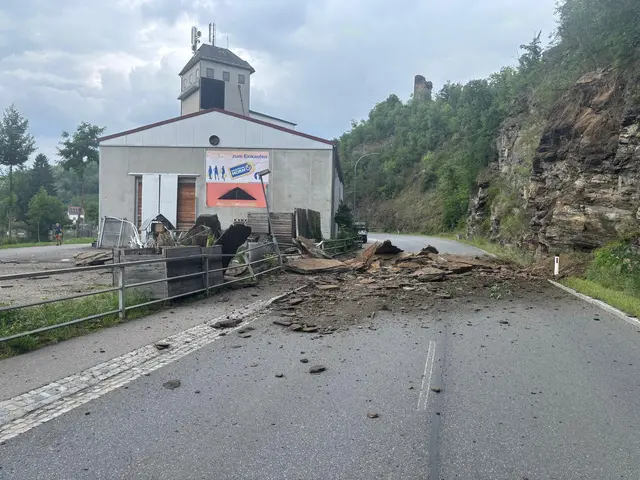 Die Gesteinstrümmer blockierten die Fahrbahn. | Foto: FF Gars am Kamp
