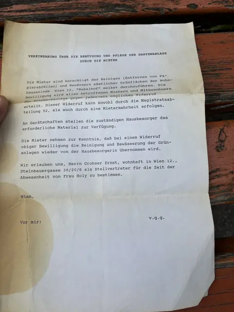 Der Vertrag der MA 52.  | Foto: Michael Marbacher/MeinBezirk