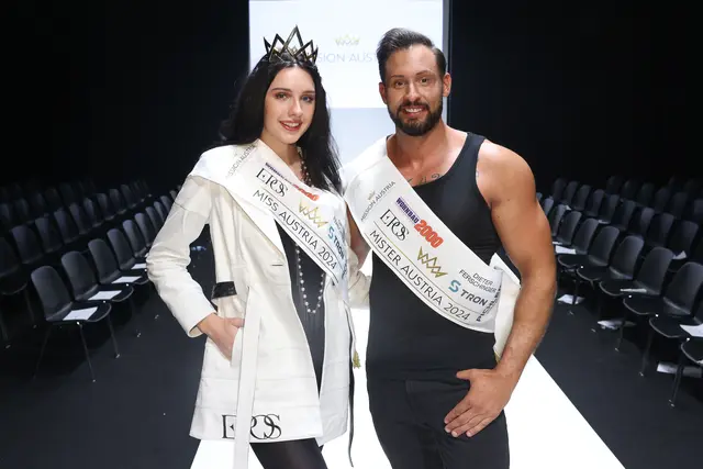 Miss und Mister Austria wurden gekürt. 2024 freuten sich die Wienerin Lucia Sisic und der Grazer Christopher Dengg über den Titel. | Foto: Katharina Schiffl