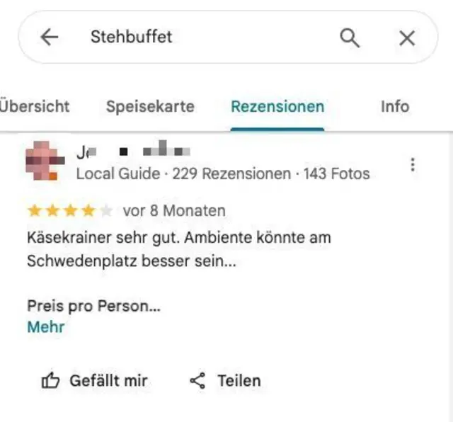 Was dieser Nutzer nur gegen Floridsdorf hat? | Foto: Screenshot Google Maps