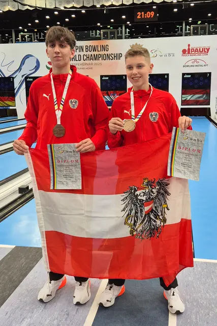 Rafael Waldhauser (rechts im Bild) gewann mit seinem burgenländischen Partner, Jonas Plaukovits, WM-Bronze im Paarbewerb.