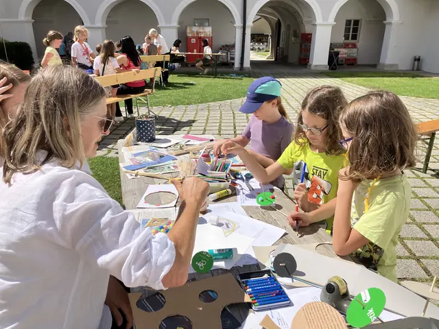Bei der kreativen Arbeit gingen die Mädels und Burschen voll auf. | Foto: Irmgard Stieger