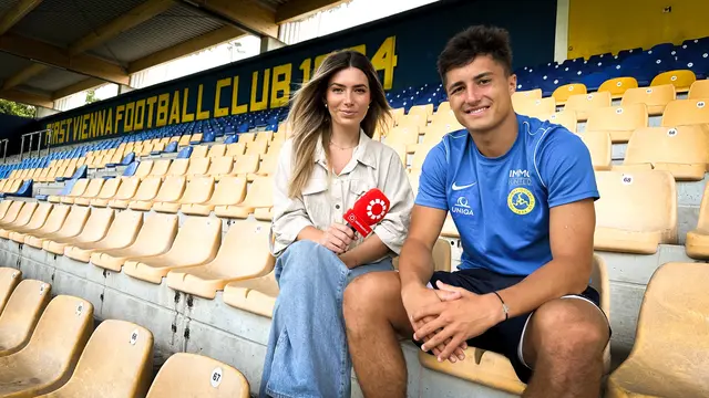 Im Talk mit Berni Zimmermann auf der Hohen Warte beim ältesten Fußballverein Österreichs. | Foto: Lisa Wurzinger/MeinBezirk