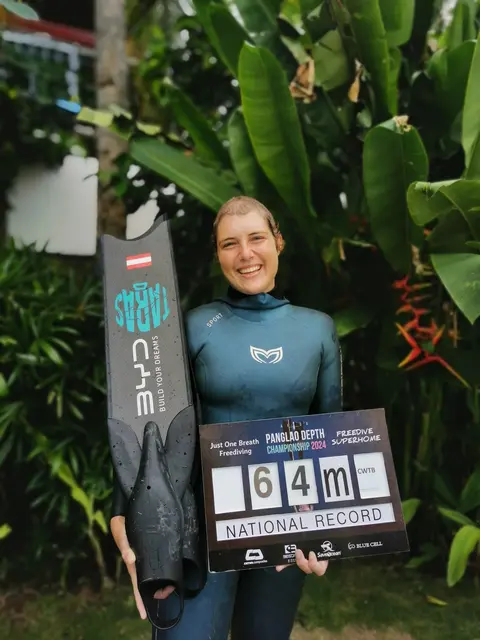 Christin National Record - Nun geht es zur WM nach Zypern. | Foto: Freedive Superhome