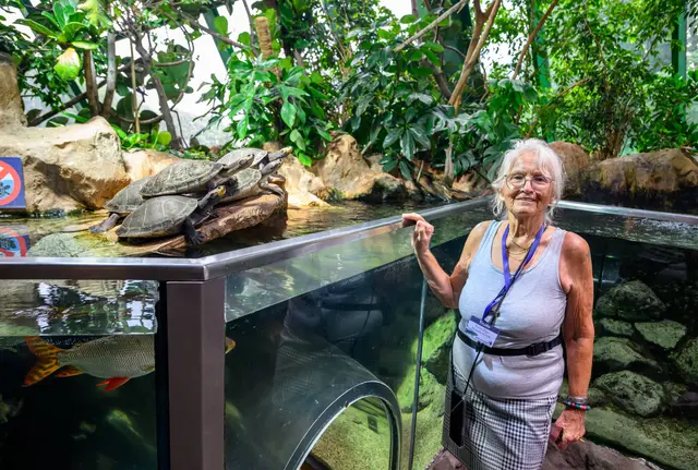 Trude, die älteste Freiwillige im Team, ist ein Beweis dafür, dass es nie zu spät ist, um etwas Neues zu beginnen. | Foto: Haus des Meeres
