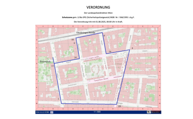 In diesem Bereich gilt die Schutzzone. | Foto: LPD Wien
