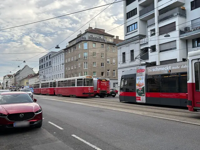 Nachfolgende Garnituren mussten warten. Die Feuerwehr bewegte den verunfallten Pkw zur Seite. | Foto: Luise Schmid/MeinBezirk