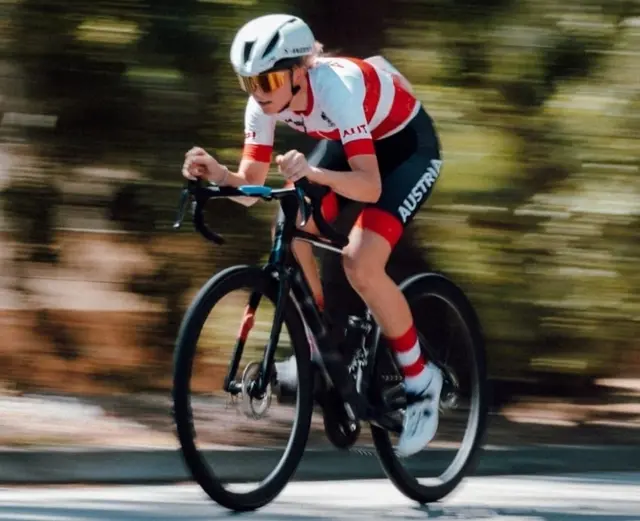 Leonie Wachmann bei den olympischen Jugendspielen in Skopje. | Foto: Cycling Austria