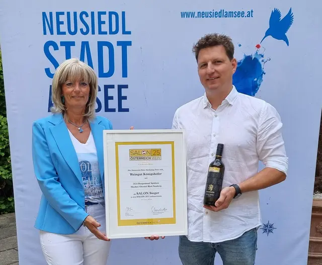 Beim SALON Österreich Wein 2025 konnte das Weingut Königshofer in der Kategorie "Fruchtsüße Weine" den Bundessieg erringen. | Foto: Stadtgemeinde Neusiedl