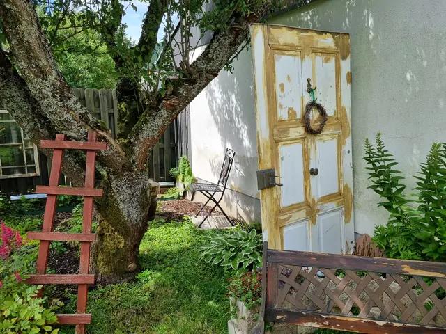 Giselas aktuellste Idee war es, eine alte Türe im Garten aufzustellen. Freunde erfuhren von ihrem Wunsch und fanden diese am Dachboden.  | Foto: Astrid Höbenreich-Mitteregger