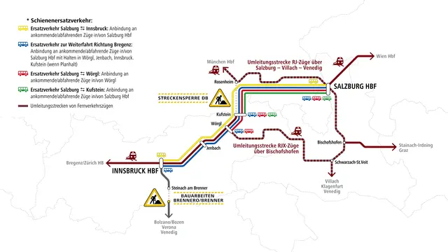 Scheinenersatzverkehr, erste Phase. | Foto: ÖBB