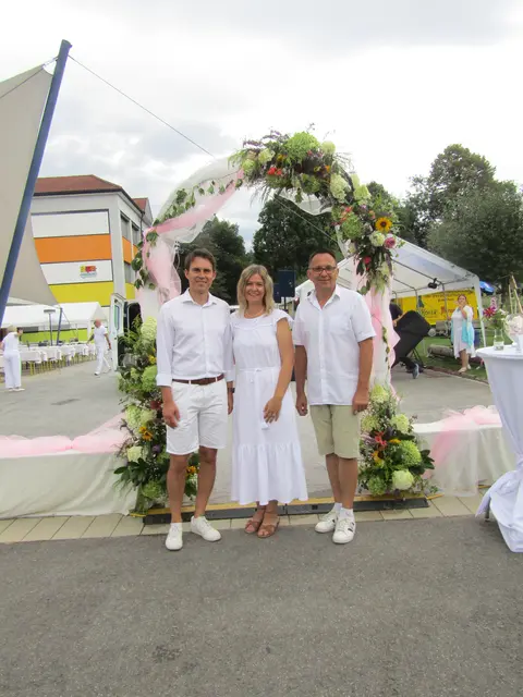 Das Empfangskomitee David Venus, Steffi Venus und Thomas König. | Foto: Peter Sattler