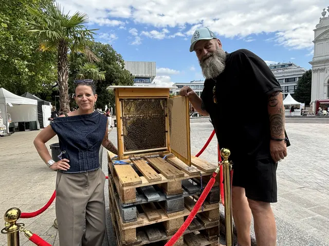 Peter und Andrea Jöbstl haben das Festival organisiert. In der Mitte die Tierchen, um die es sie dreht: Die Bienen. | Foto: Nathanael Peterlini/MeinBezirk